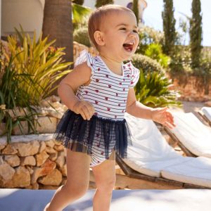 Robe body bébé à bretelles jupe en tulle