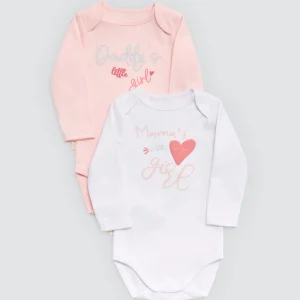 Lot de 2 bodies bébé manches longues Mama's and Daddy's Girl