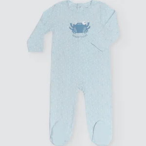 Ocean Tales barboteuse bébé manches longues bleu