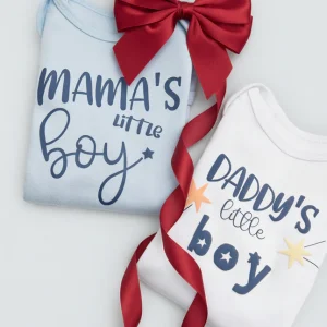 Lot de 2 bodies bébé manches longues : Mama's Boy et Daddy's Boy