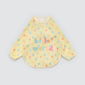 Bavoir bébé à manches longues avec imprimé Hello World