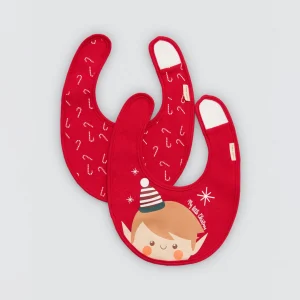 Lot de 2 bavoirs bébé imprimés Noël