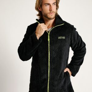 Peignoir zippé à texture diamant pour homme | MUYDEMI