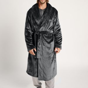 Robe longue pour homme avec col smoking et ceinture | MUYDEMI