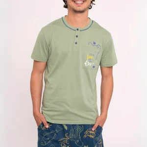 Pyjama court en coton pour homme Laissez la mer | MUYDEMI
