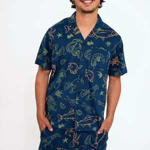 Pyjama court boutonné en coton homme | MUYDEMI