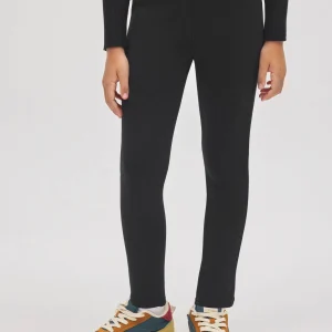 Leggings thermiques pour fille en polaire noire