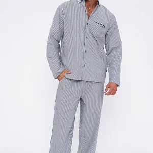 Pyjama chemise en popeline homme | MUYDEMI