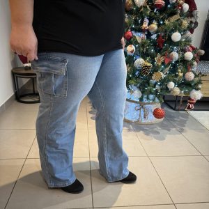 324 Jeans clair cargo grande taille