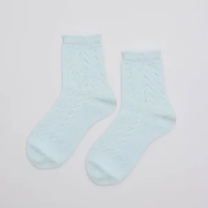 Chaussettes ajourées enfant bleu clair