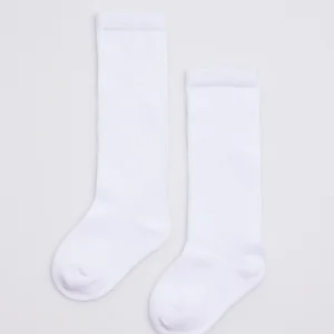 Chaussettes bébé longues blanches basiques