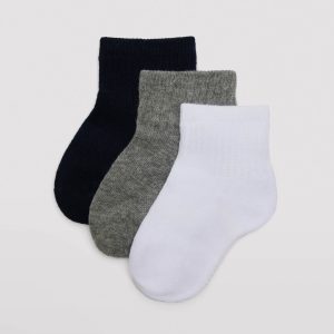 Pack de 3 chaussettes bébé respirantes aux couleurs style sport