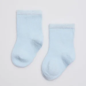 Chaussettes classiques en coton bleu clair