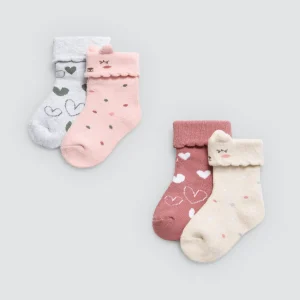 Lot de 4 chaussettes thermiques imprimées pour bébé