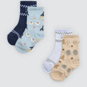 Lot de 4 chaussettes bébé imprimées Cool Baby