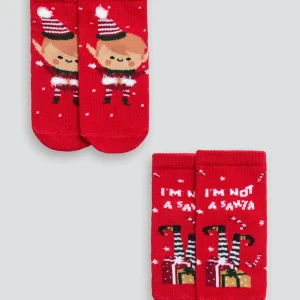 Lot de 2 chaussettes de Noël pour bébé