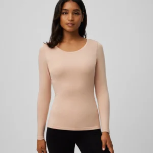 T-shirt thermique à manches longues et contrôle de la température, couleur chair