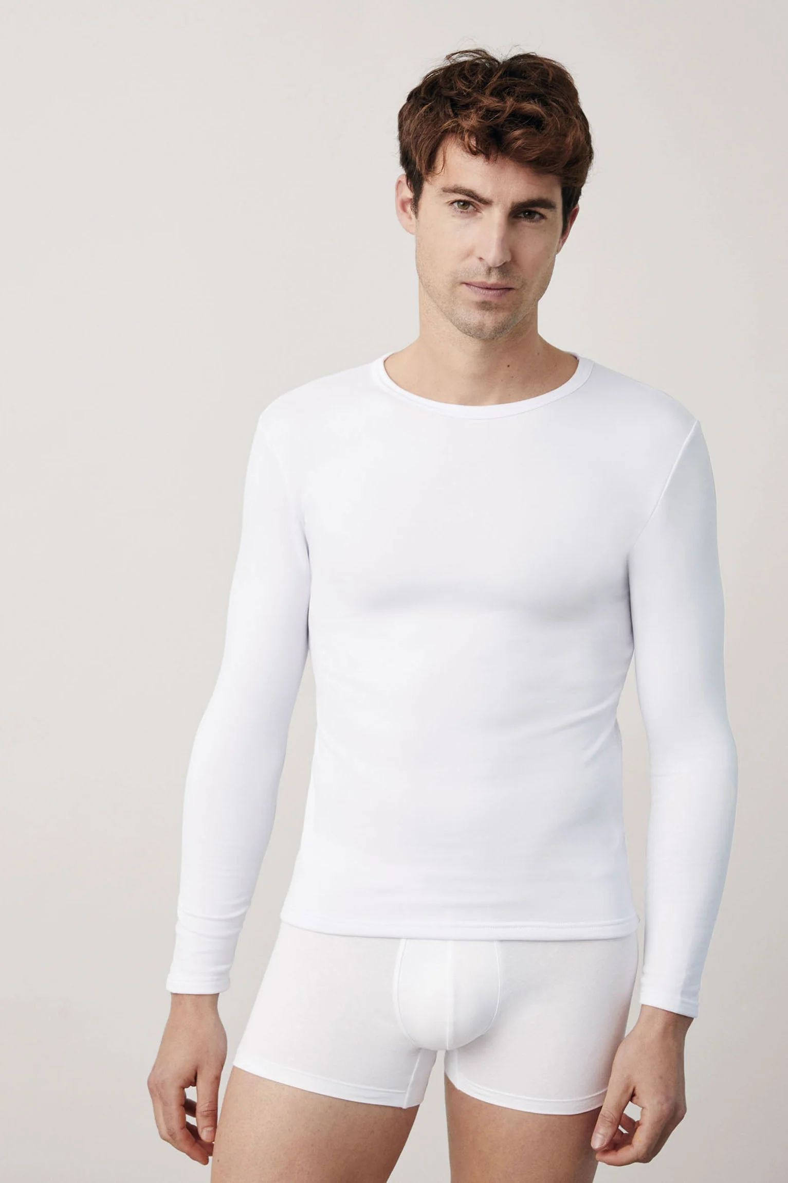 Maillot de corps thermique blanc à manches longues