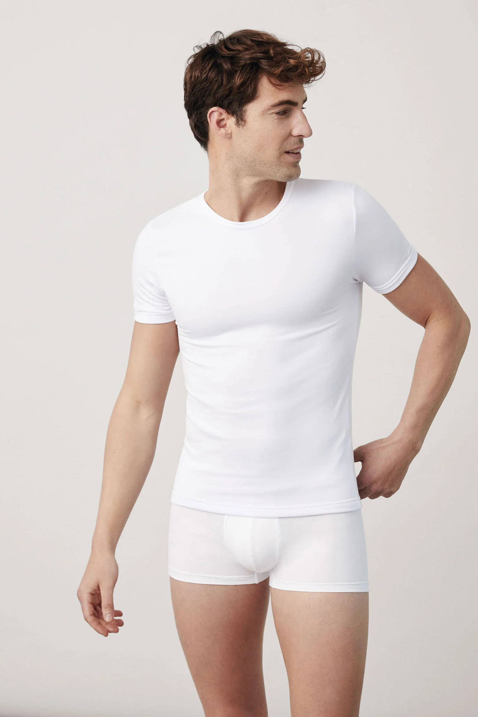 Maillot de corps thermique blanc à manches courtes