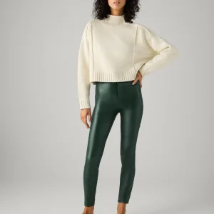 Jean en tissu caoutchouté vert bouteille