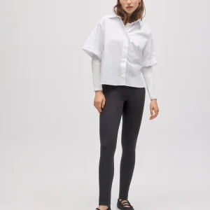 Legging large gainant en caoutchouc noir