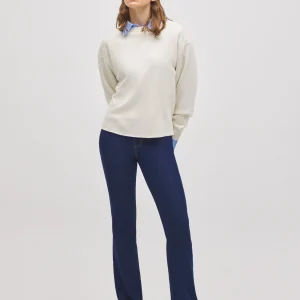 Jean évasé extensible bleu marine