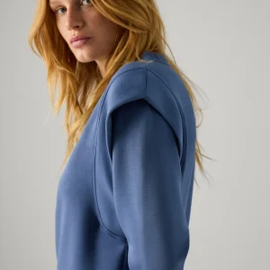 Robe bleue unie à manches longues