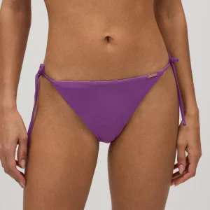 Bas de bikini noué micropiqué violet