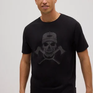 T-shirt à manches courtes imprimé tête de mort