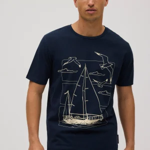 T-shirt manches courtes imprimé bateau