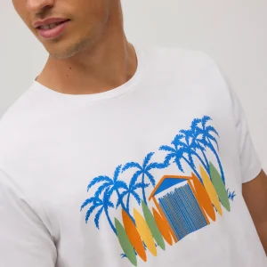 T-shirt à manches courtes imprimé planche de surf