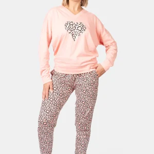Pyjama femme 100% coton T-shirt oversize - LEO