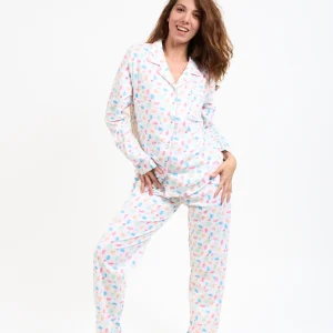 Pyjama femme long 100% coton - COPLUM
