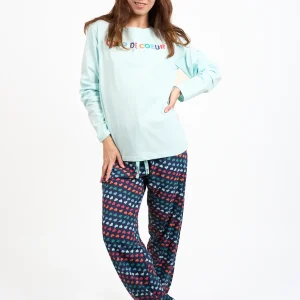 Pyjama femme long 100% coton - COLOR