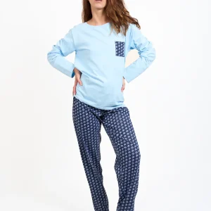 Pyjama femme long 100% coton - CORALIE
