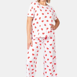Pyjama femme 100% coton oversize - COEUR