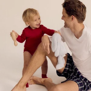 Body bébé col roulé basique rouge