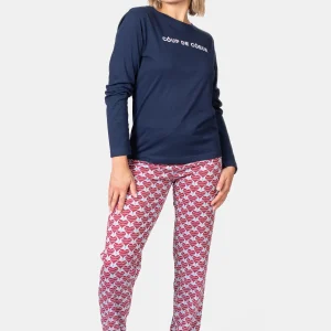 Pyjama femme long 100% coton - DECO