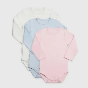 Lot de 3 bodys bébé basiques manches longues