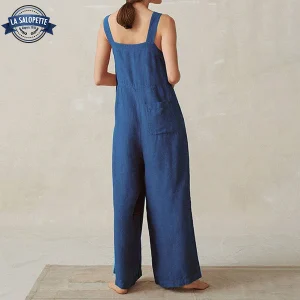 Robe Salopette Fluide Bleue