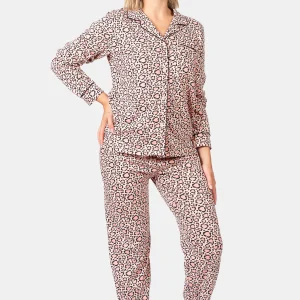 Pyjama femme long 100% coton - LEO