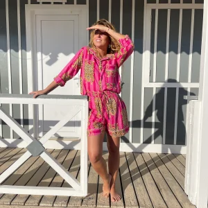 Pyjama short femme Hari en coton – homewear artisanal indien