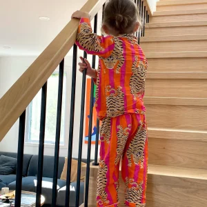 Pyjama pantalon enfant Hari en coton – homewear artisanal blockprint