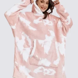 Pull Plaid Rose Tie Dye à Capuche Signature