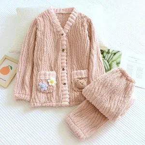 Pyjama côtelé femme