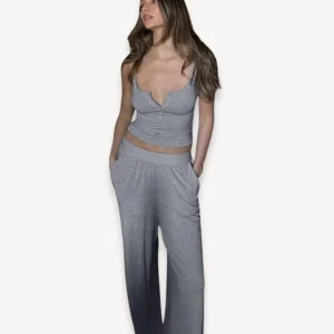 Pyjama d'été gris pour Femme