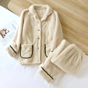 Pyjama pilou pilou adulte beige
