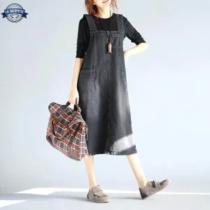 Robe Salopette Jean Noir City