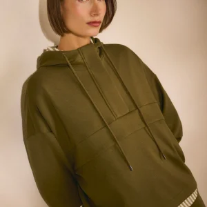 Sweat à capuche vert fluide