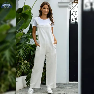 Robe Salopette Casual Blanche